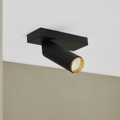 X-BEAM Single Svart/Gull Tak/Veggspot